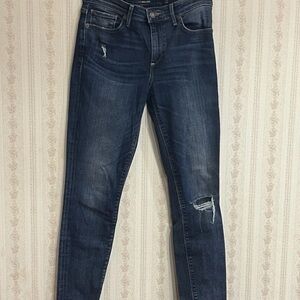 Stylish Dark Blue Distressed Jeans
